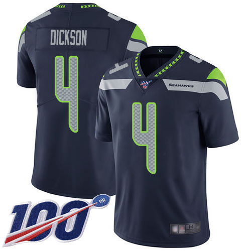 Seattle Seahawks Limited Navy Blue Men Michael Dickson Home Jersey NFL Football #4 100th Season Vapor Untouchable